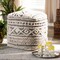Baxton Studio Cronin Beige and Brown Handwoven Hemp Pouf Ottoman 158-9715 - alternate 4
